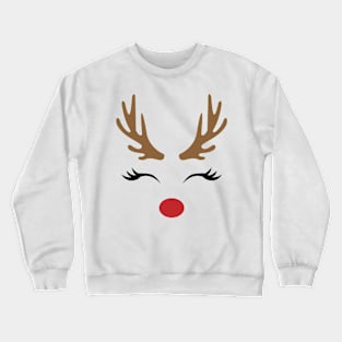 Christmas Reindeer Face Crewneck Sweatshirt